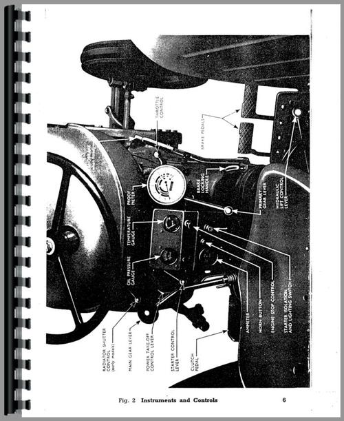 Operators Manual for Ford New Major Tractor Sample Page From Manual