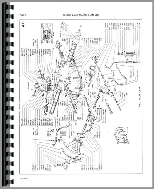 Parts Manual for Ford New Major Tractor Sample Page From Manual