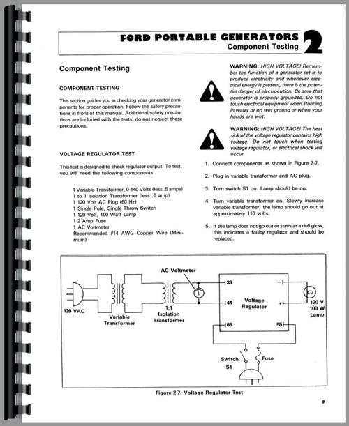 Service Manual for Ford All Generators Sample Page From Manual