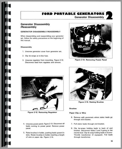 Service Manual for Ford All Pressure Washers Sample Page From Manual