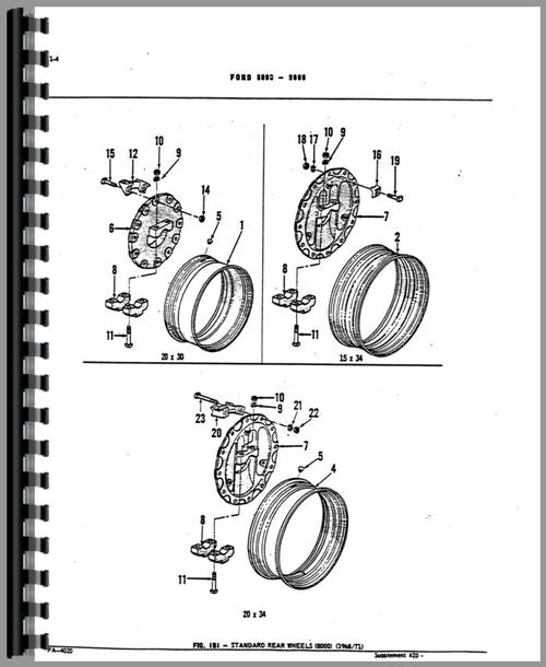 Parts Manual for Ford TW 10 Tractor Sample Page From Manual