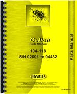 Parts Manual for Galion 104 Grader