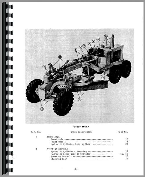 Parts Manual for Galion 118C Grader Sample Page From Manual