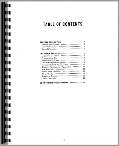 Operators Manual for Galion 125P Grader Sample Page From Manual