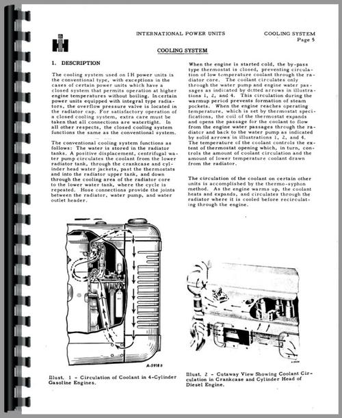 Service Manual for Galion 202 Grader IH Engine Sample Page From Manual
