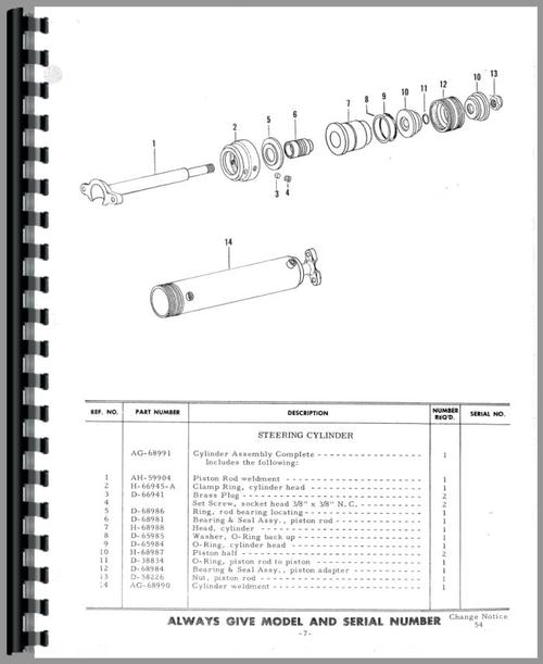 Parts Manual for Galion T-500 Grader Sample Page From Manual
