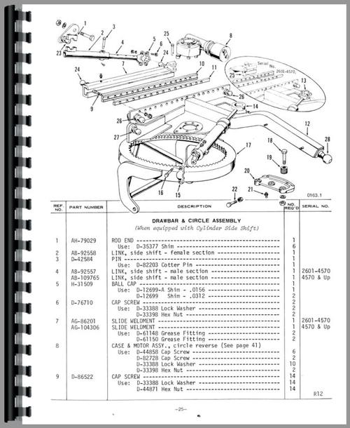 Parts Manual for Galion T-500A Grader Sample Page From Manual