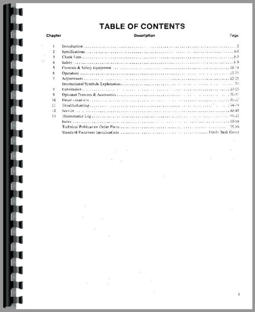 Operators Manual for Gehl 6620 Skid Steer Loader Sample Page From Manual
