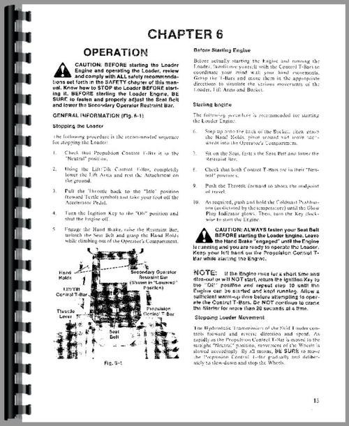 Operators Manual for Gehl 6620 Skid Steer Loader Sample Page From Manual