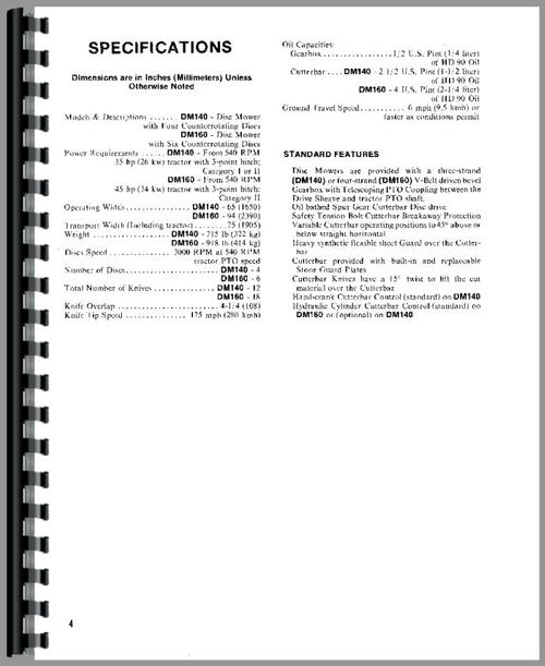 Service Manual for Gehl DM140 Disc Mower  Sample Page From Manual