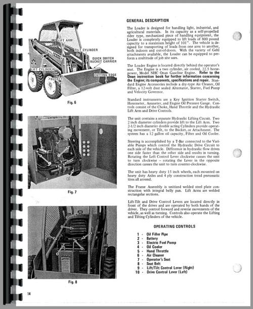 Operators Manual for Gehl HL2600 Skid Steer Loader Sample Page From Manual