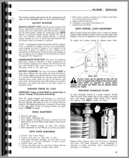 Operators Manual for Gehl HL3030 Skid Steer Loader Sample Page From Manual