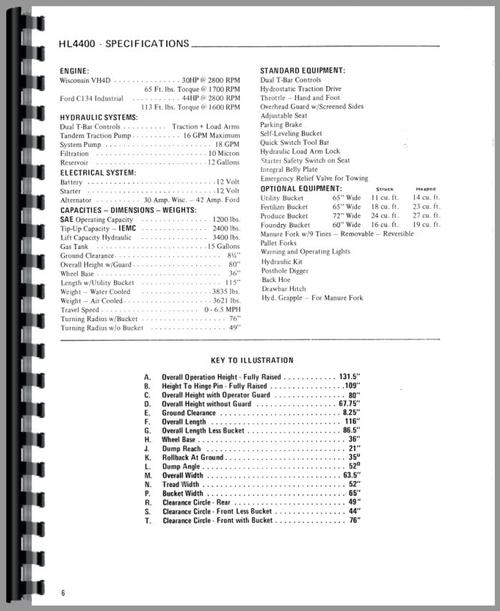Operators Manual for Gehl HL4400 Skid Steer Loader Sample Page From Manual