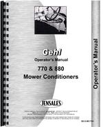 Operators Manual for Gehl MC770 Mower Conditioner