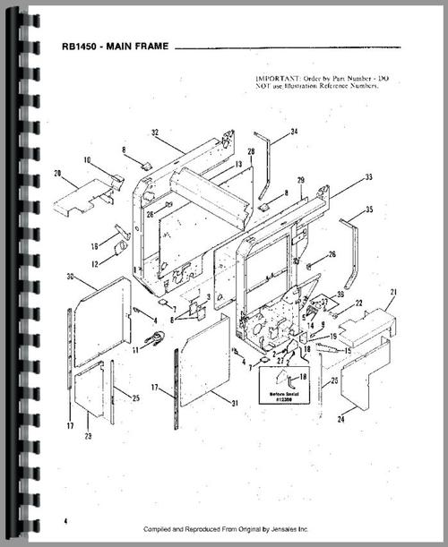 Parts Manual for Gehl RB1450 Round Baler Sample Page From Manual