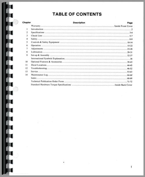 Operators Manual for Gehl SL3510 Skid Steer Loader Sample Page From Manual
