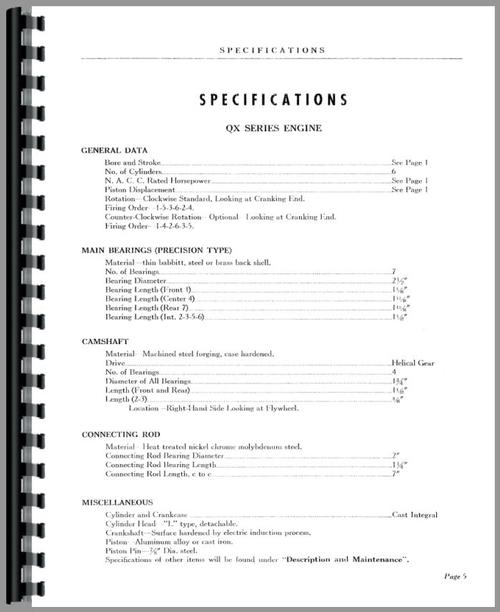 Service Manual for Gibson Gibson Tractor Hercules Engine Sample Page From Manual