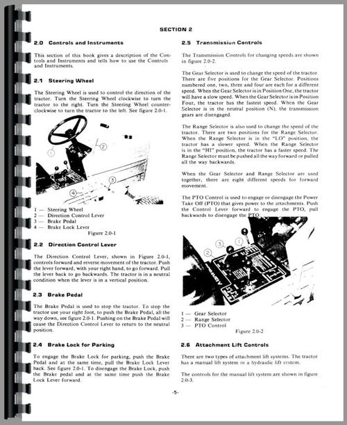 Operators Manual for Gravely 8123 Lawn & Garden Tractor Sample Page From Manual