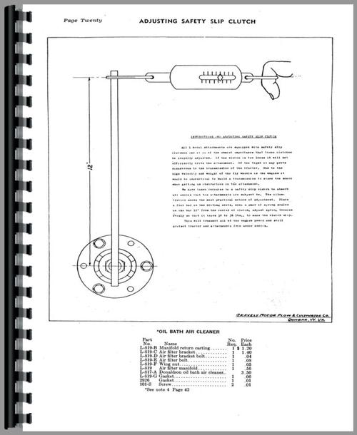 Service Manual for Gravely L Walk Behind Tractor Sample Page From Manual