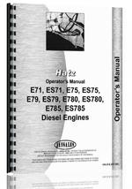 "Operators Manual for Hatz E71,ES71, E75, ES75, E79, ES79, E780, ES780, E785, ES785 Engine"