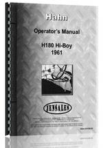 Operators Manual for Hahn H-180 Tractor