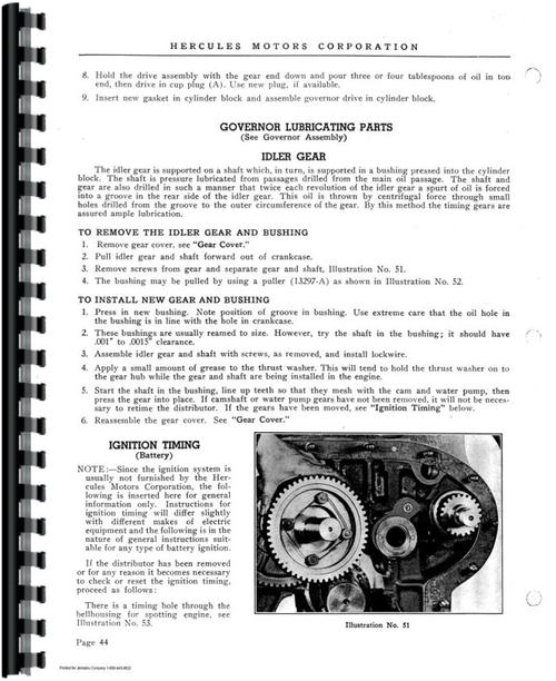 Service Manual for Hercules Engines HX Series Engine Sample Page From Manual