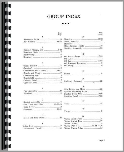 Parts Manual for Hercules Engines BXB Engine Sample Page From Manual