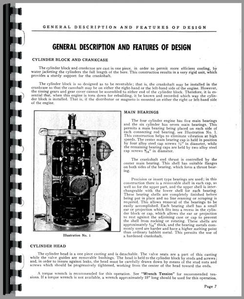 Operators Manual for Hercules Engines GO-130 Engine Sample Page From Manual