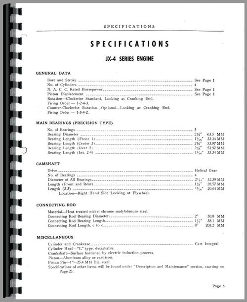 Service Manual for Hercules Engines JX4-C2 Engine Sample Page From Manual