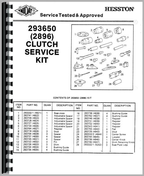 Service Manual for Hesston 1180 Quick Reference Sample Page From Manual