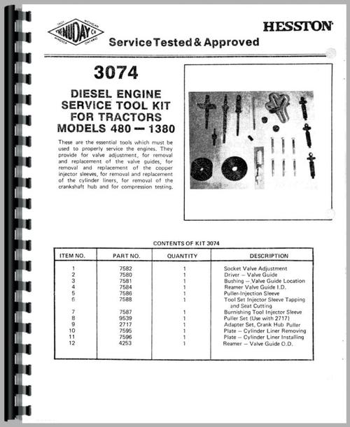 Service Manual for Hesston 1380 Quick Reference Sample Page From Manual