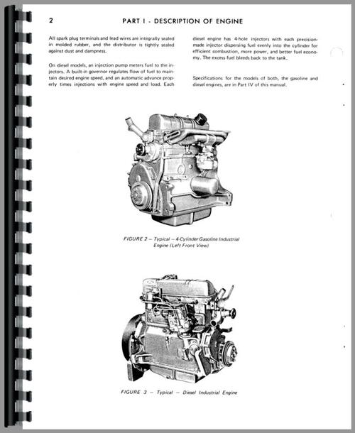 Service Manual for Hesston 300 Windrower Ford Engine Sample Page From Manual