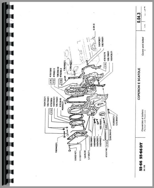 Parts Manual for Hesston 55-66DT Tractor Sample Page From Manual