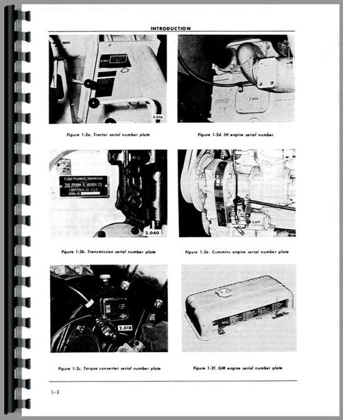 Operators Manual for Hough H-100A Pay Loader Sample Page From Manual