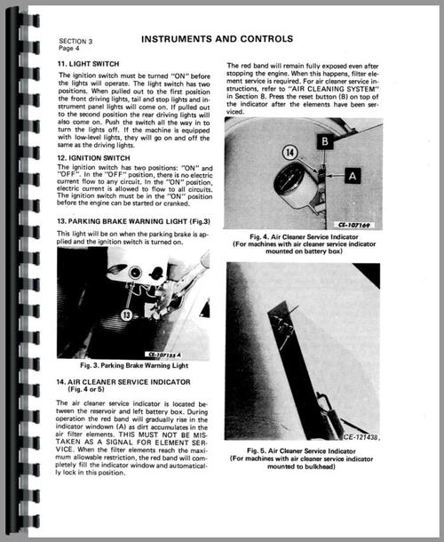 Operators Manual for Hough H-100C Pay Loader Sample Page From Manual