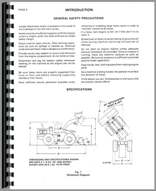 Service Manual for Hough H-100C Pay Loader Sample Page From Manual