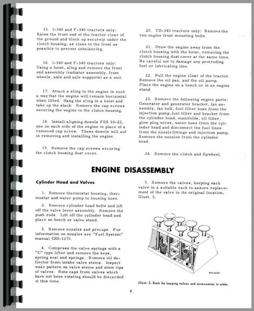 Service Manual for Hough H-25B Pay Loader IH Engine Sample Page From Manual