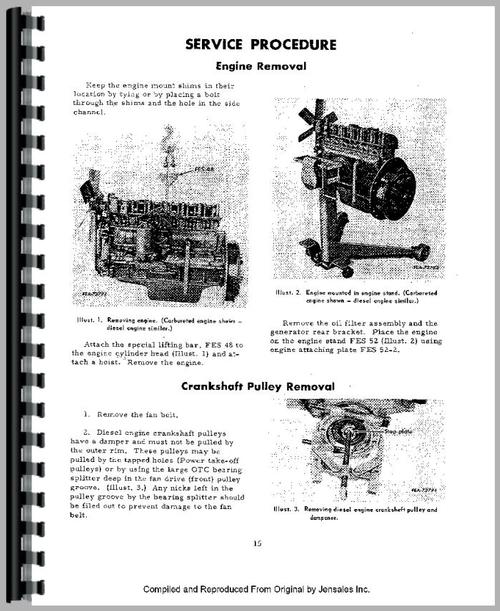 Service Manual for Hough H-50C Pay Loader IH Engine Sample Page From Manual