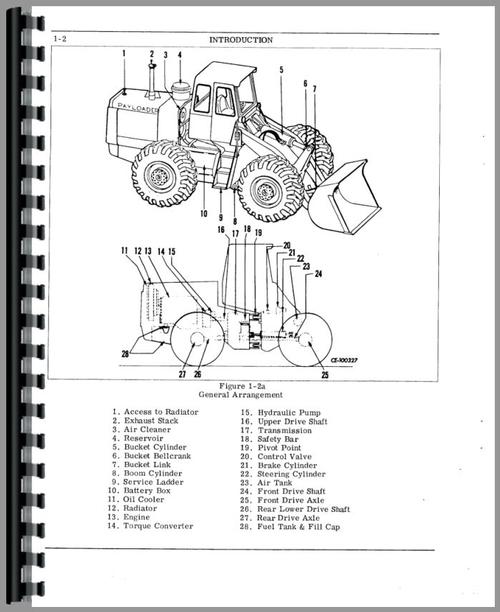 Operators Manual for Hough H-65C Pay Loader Sample Page From Manual