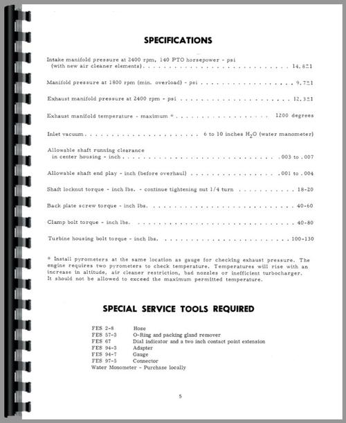 Service Manual for Hough H-70F Pay Loader IH Engine Sample Page From Manual