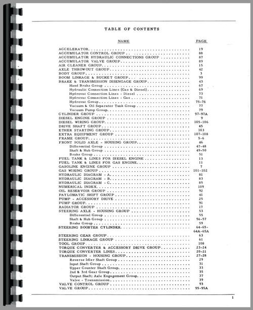 Parts Manual for Hough HH Pay Loader Sample Page From Manual