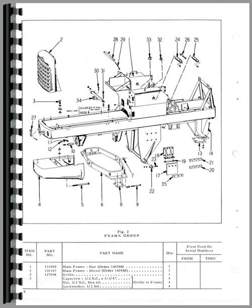 Parts Manual for Hough HU-C Pay Loader Sample Page From Manual