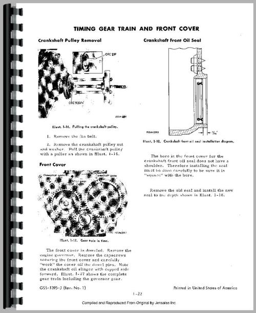 Service Manual for International Harvester 100C Crawler Engine Sample Page From Manual
