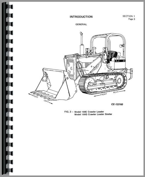 Service Manual for International Harvester 100G Crawler Sample Page From Manual