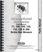 Parts Manual for International Harvester 105 Mower