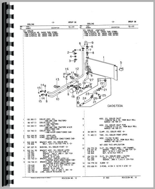 Parts Manual for International Harvester 1086 Tractor Sample Page From Manual