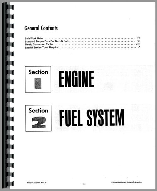 Service Manual for International Harvester 1468 Tractor Engine Sample Page From Manual