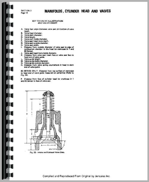 Service Manual for International Harvester 161 Windrower Engine Sample Page From Manual