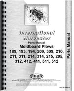 Parts Manual for International Harvester 189 Plow