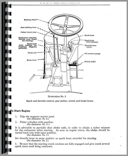 Operators Manual for International Harvester 20-10 Tractor Sample Page From Manual